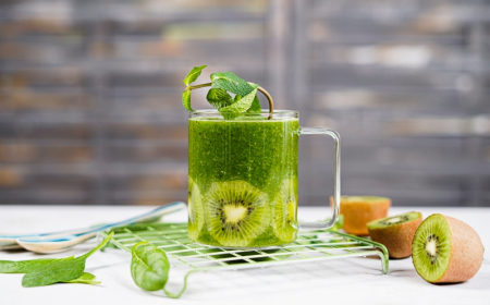 recette smoothie legume facile feuille menthe boisson kiwi