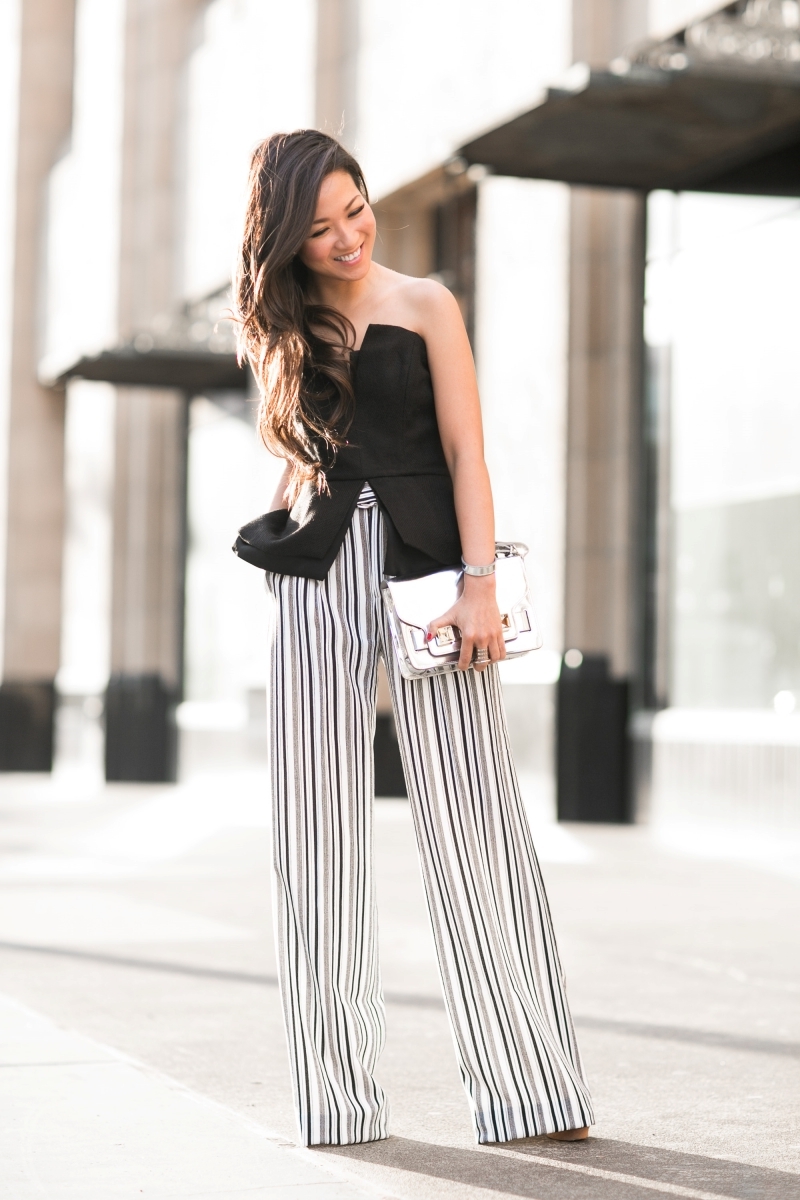black top how to wear wide pants when you are small