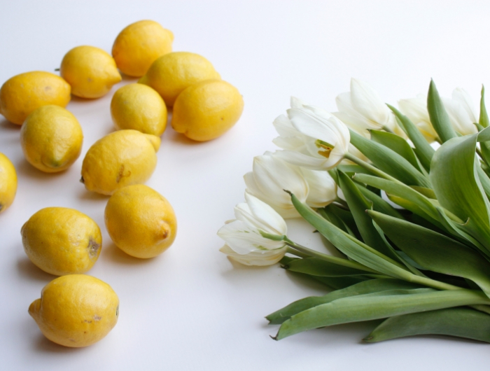 bouquet de tulipes citron peau bienfaits fleurs blanches
