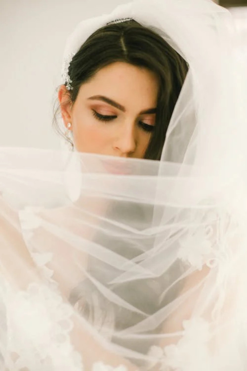 robe de mariee boheme mode avec voile blanc