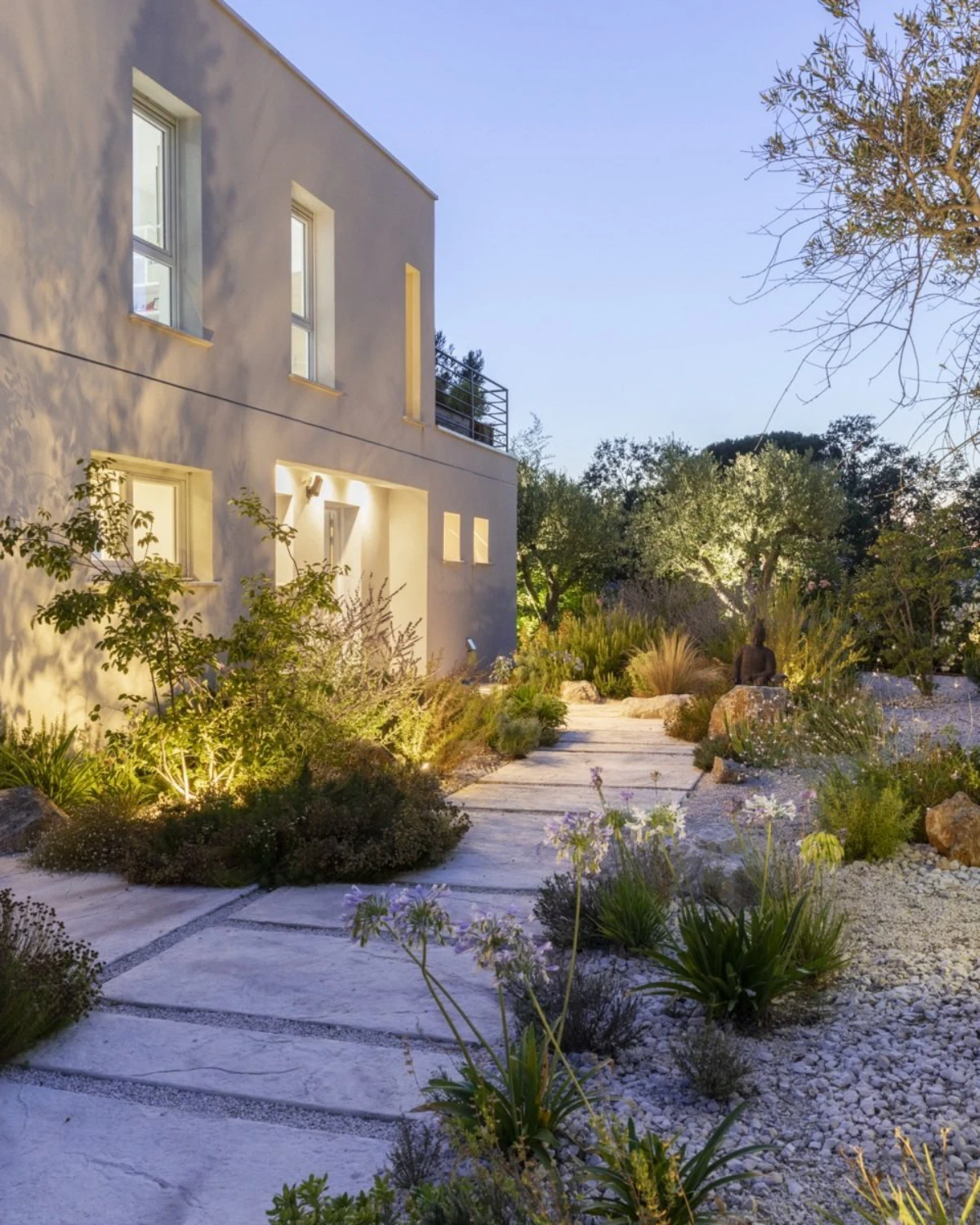 rocaille minimaliste jardin zen maison