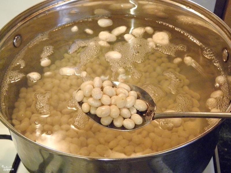 bicarbonate en haricots haricots blancs en pot