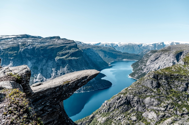 sommet enneige montagne fjord norvege visite saison