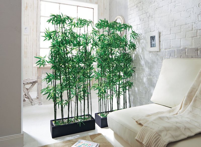 brise vue de bambou dans une chambre