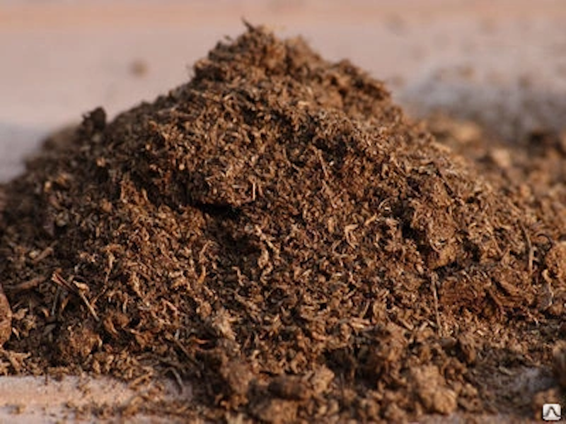 Manure dog hair compost pile ready for fertilizer