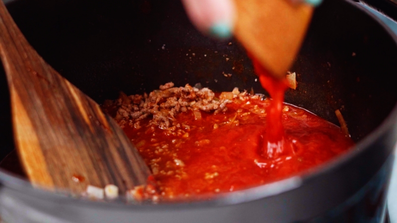 roasted tomato sauce in cumin spiced tomato paste
