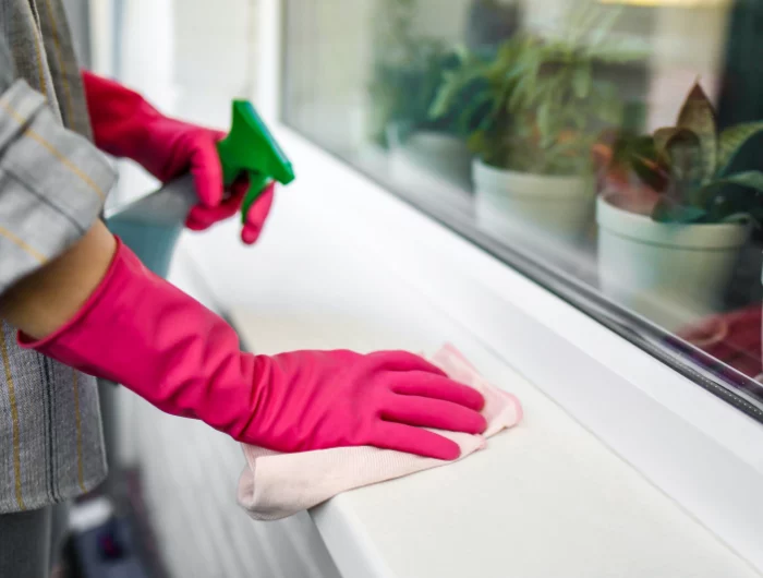 gants pulverisateur flacon comment nettoyer des vitres très sales