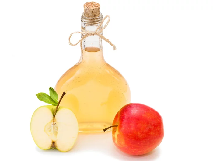 homemade fermented apple vinegar clear bottle with red green apples healthy dietary food 636670 248