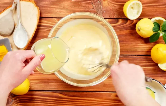 melange preparation creme barres citron jus jaunes d oeufs