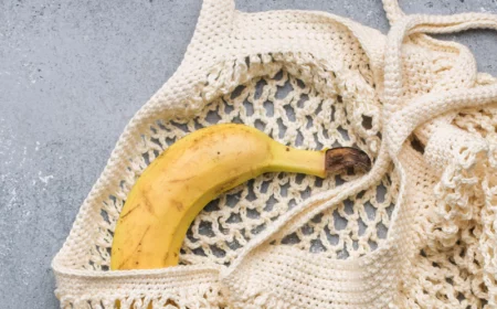 surface beton sac crochet stockage fruits banane