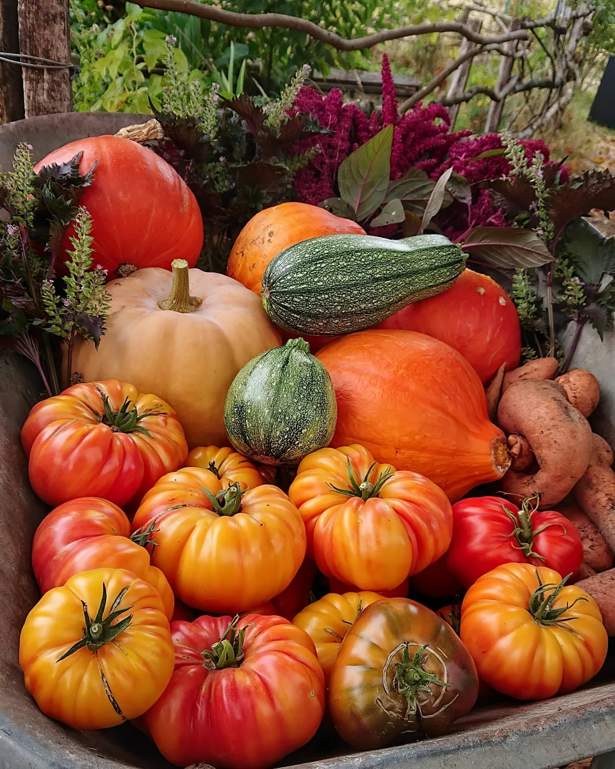 belle recolte de fruits et legumes d ete