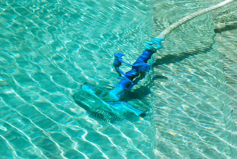 depot verdatre fond piscine un aspirateur dans la piscine