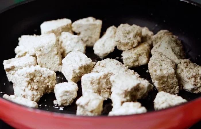 frire le tofu dnas huile de sésame au feu recette tofu légumes facile et rapide
