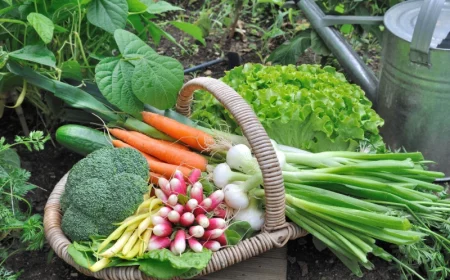 un panier de legumes avec des carrottes radis et ognions