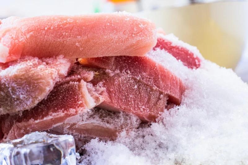 de la viande rouge congele glace