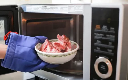 decongeler viande micro onde temps morceaux de viande dans un bol