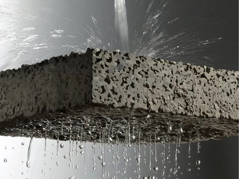 du beton gris drainant pour evacuer l eau de pluie