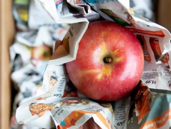 envelopper une pomme de papier journal comment conserver pommes efficacement