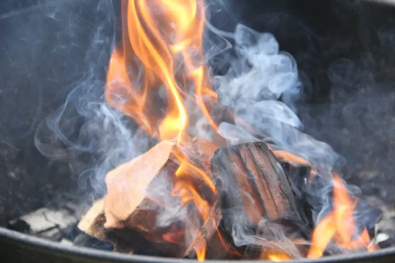 fumée poêle à bois toxique un feu qui repand une grande fumée