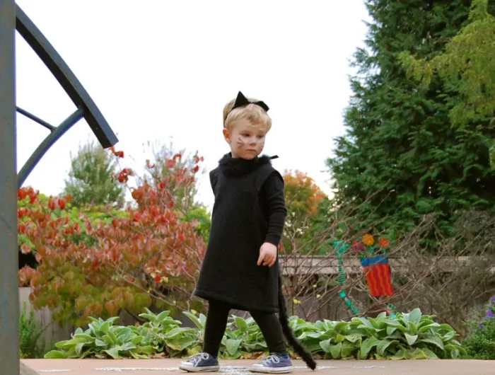 costume halloween enfant petit chaton noir garçon