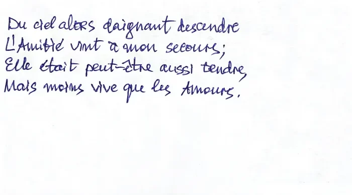 ecriture avec une pression forte sur fond blanc