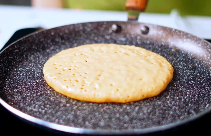 poele pancake a la citrouille sans gluten cuisson