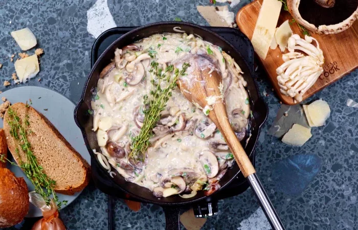 recette champignon de paris à la crème cuisson methode poêlée de champignons