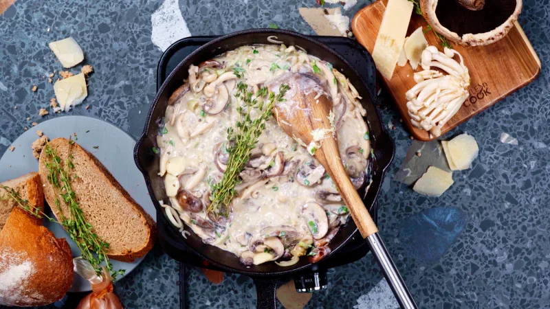 recette champignon de paris à la crème cuisson methode poêlée de champignons