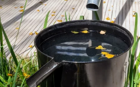 récupérateur d eau de pluie simple à faire soi meme dans tonneau metallique