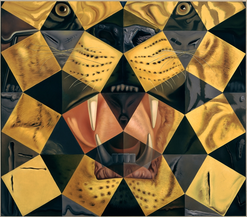 salvador sali illusion optique image tigre nour marron