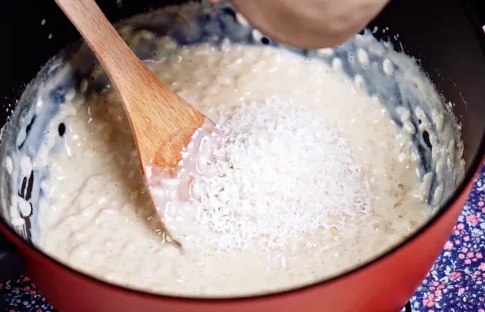 copeaux de noix de coco riz au lait preparation casserole