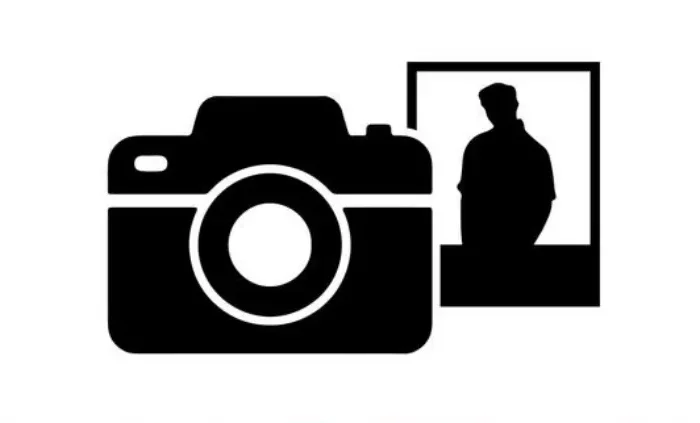 diagramme en noir sur blanc avec un appareil photo et une photo