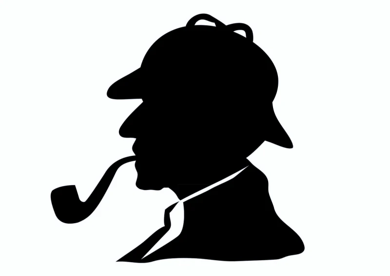 est ce que sherlock holmes a vraiment existe silhouette de tete sur fond blanc