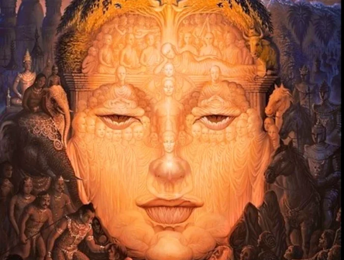 octavio ocampo et une femme visage peinture illusion optique