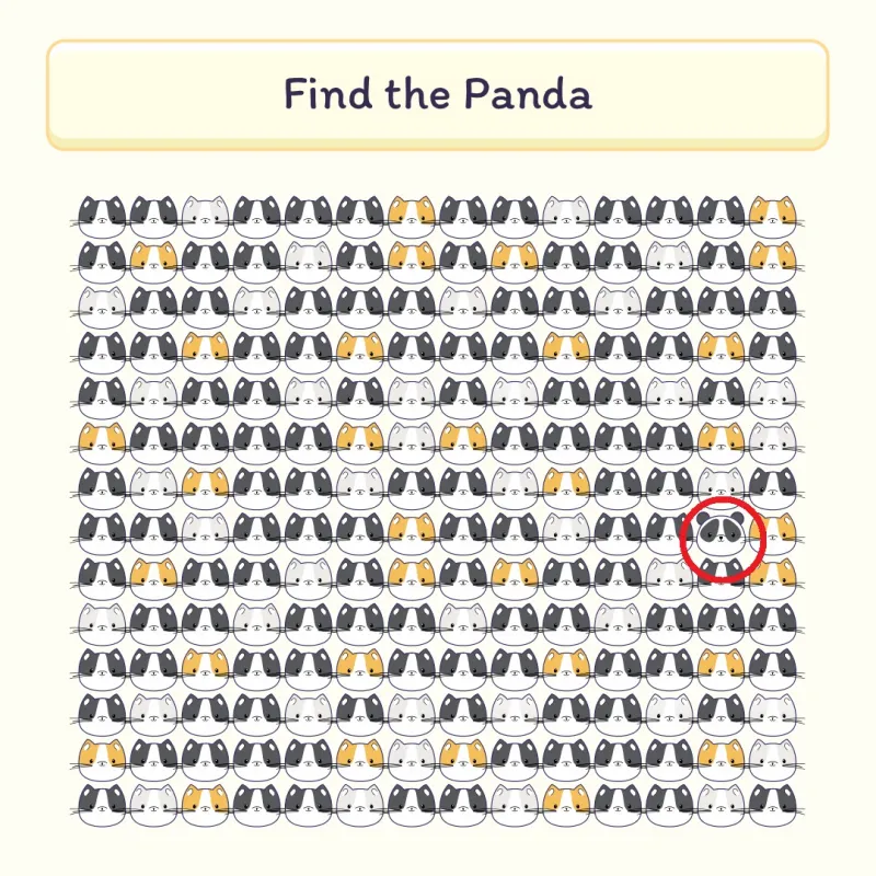 puzzle retrouvez le panda reponse