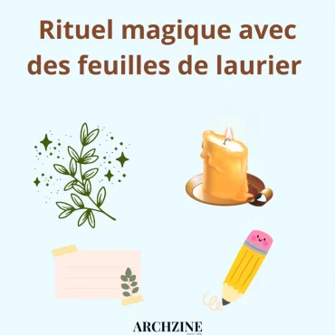 rituels magiques avec feuilles de laurier illustration