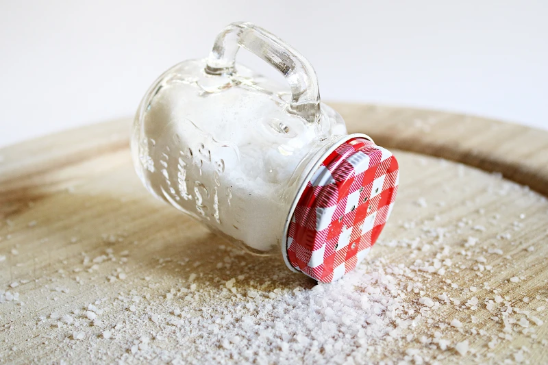 surface bois planche decouper jar transparent sel gros