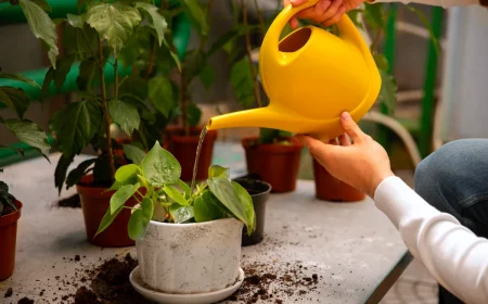 arroser les plantes avec du vin rouge fleurs arrasoir jaune