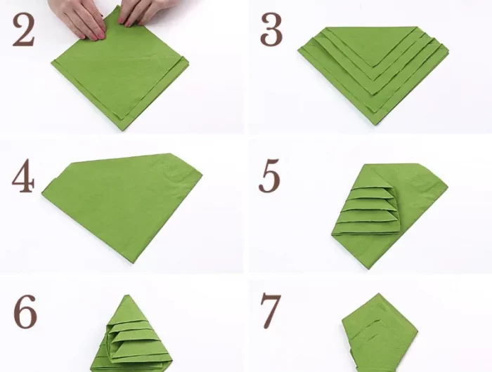 comment plier une serviette de table en sapin de noel