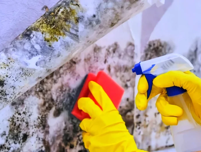 comment se debarrasser de la moisissure sur les murs gants jaunes