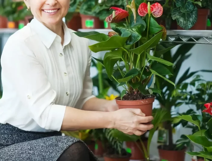 jardinage conseils femme pot fleurs plante feuillage couleur vert