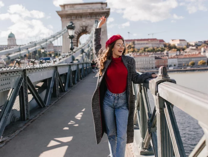 joie vivre voyage femme jeans manteau long pont accessoires mode