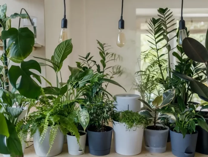 lampes suspendues plantes d interieur monstera deliciosa ficus elastica