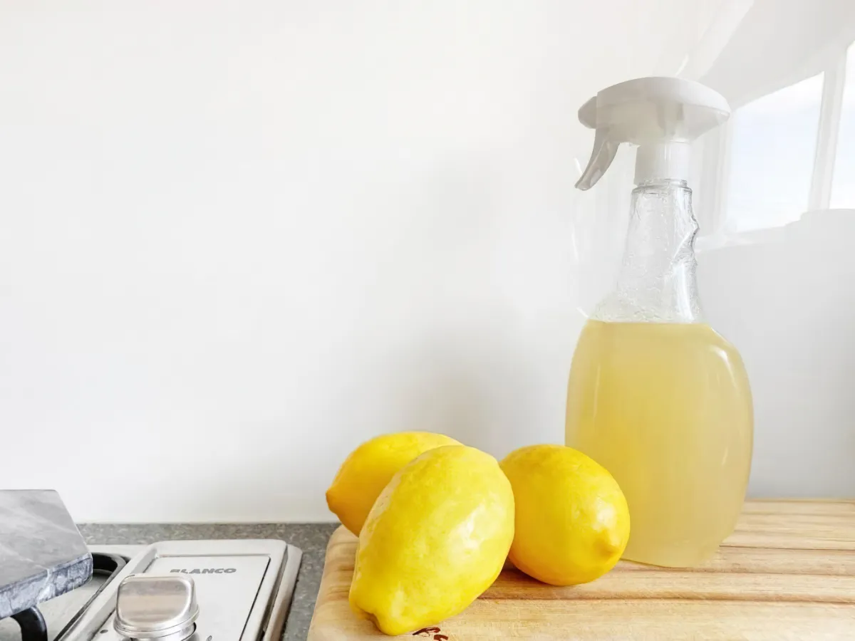 vinaigre blanc et jus de citron pour fabriquer un produit nettoyage maison