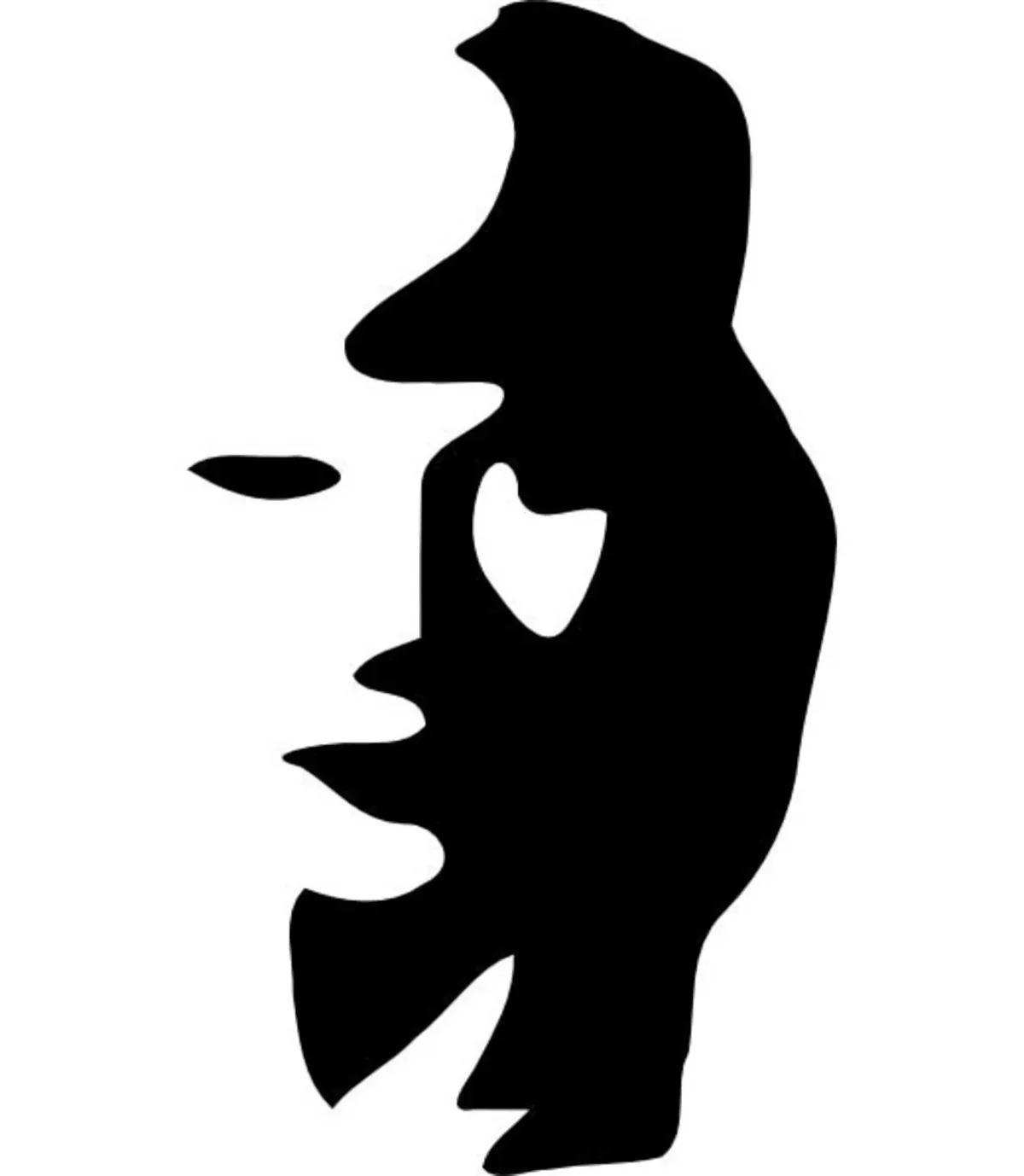 visage de femme ou silhouette d homme qui joue au trompete
