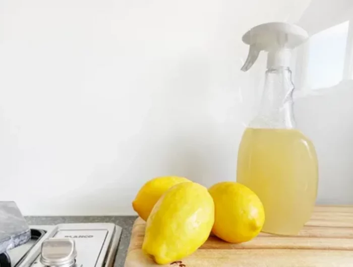 batch citron jaune nettoyage evier noir en cermique vaporisatuer
