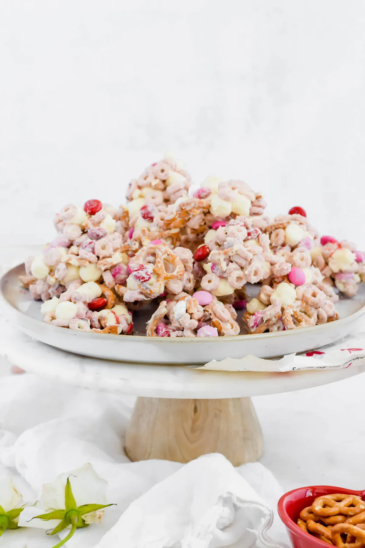 no-bake valentines day cookie with marshmallows and cereal
