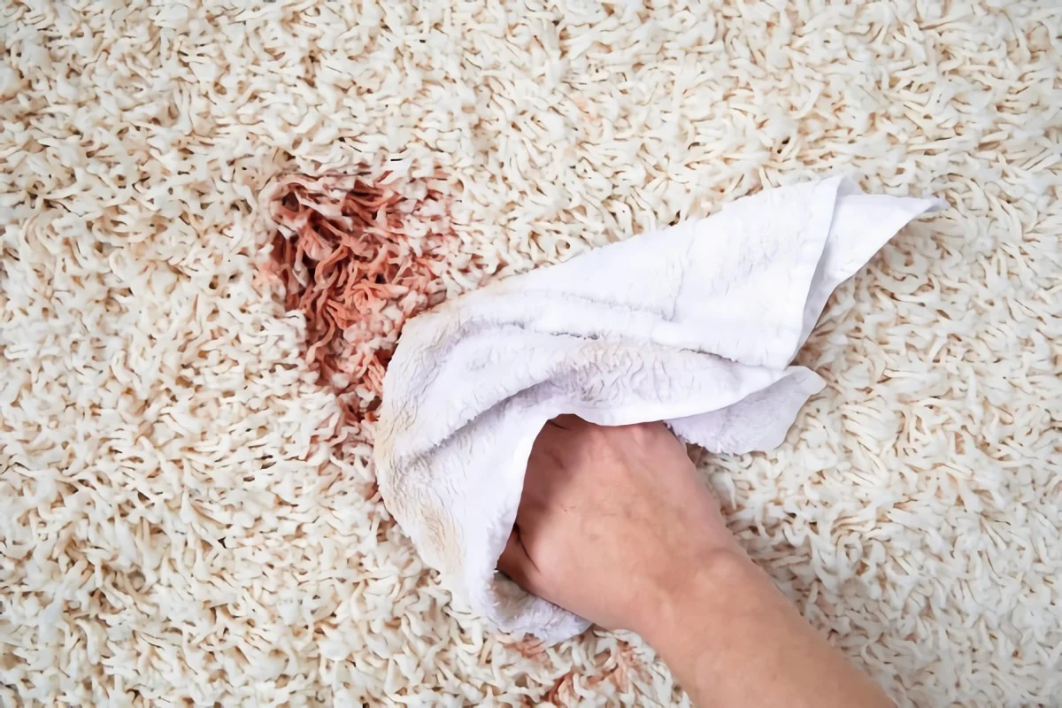 comment nettoyer un tapis à poil tache de vin rouge chiffon