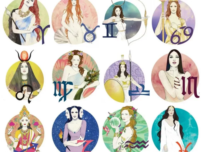 couleur porte bonheur signe astrologique dessin de femmes en differentes couleurs