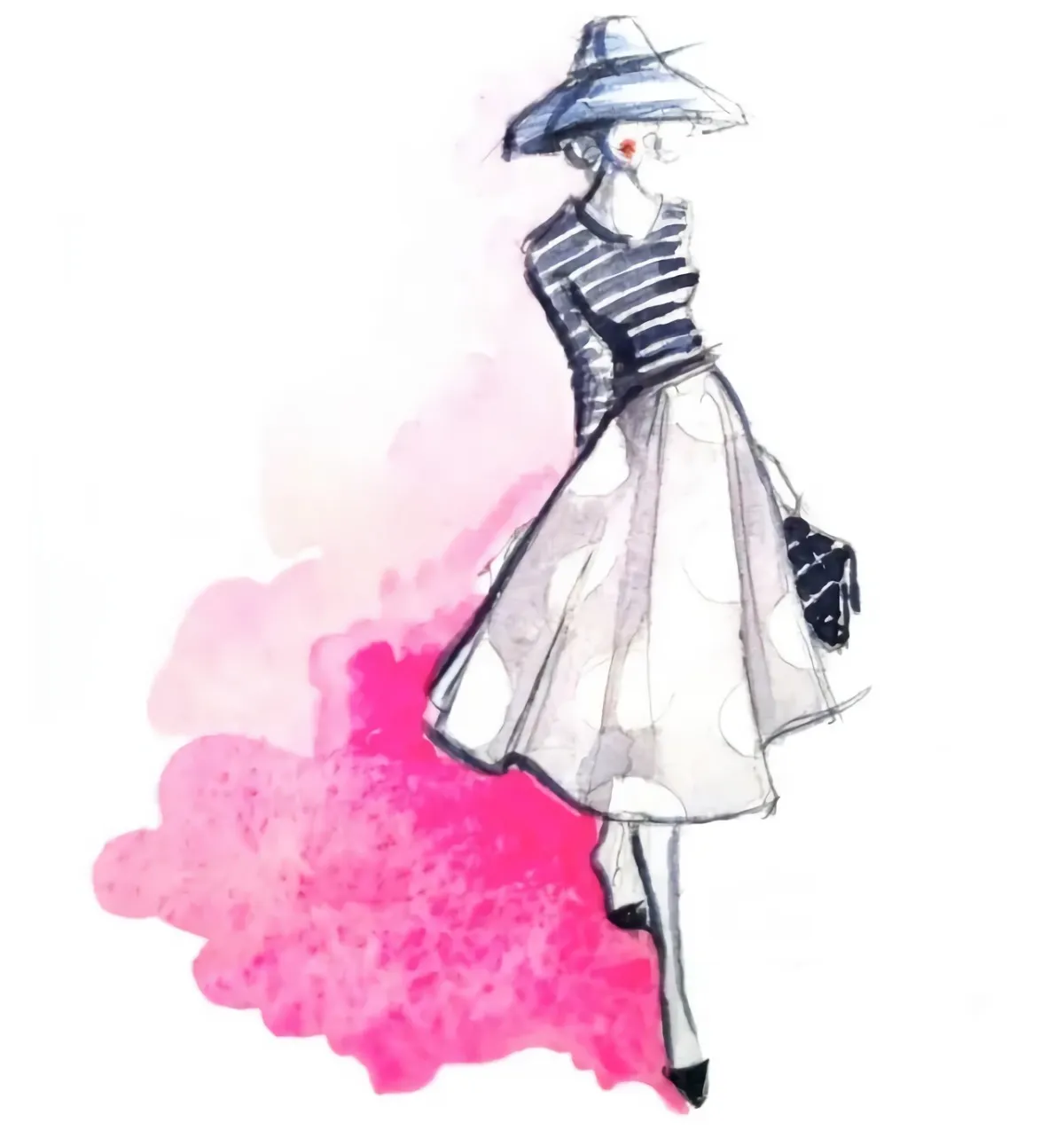 couleur porter après 50 ans dessin de femme elegante au chapeau